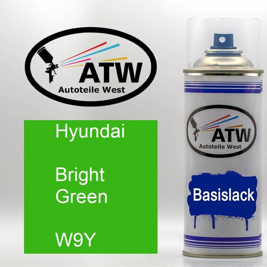 Hyundai, Bright Green, W9Y: 400ml Sprühdose, von ATW Autoteile West.